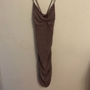 Sparkly purple tight ruched dress